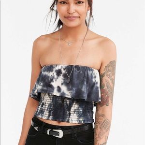 Urban Outfitters — Tie Dye Smocked Strapless Top